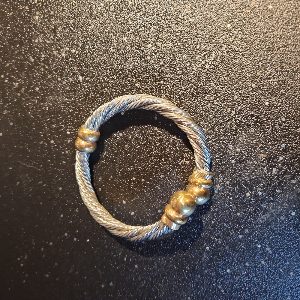 Silver and gold bangle